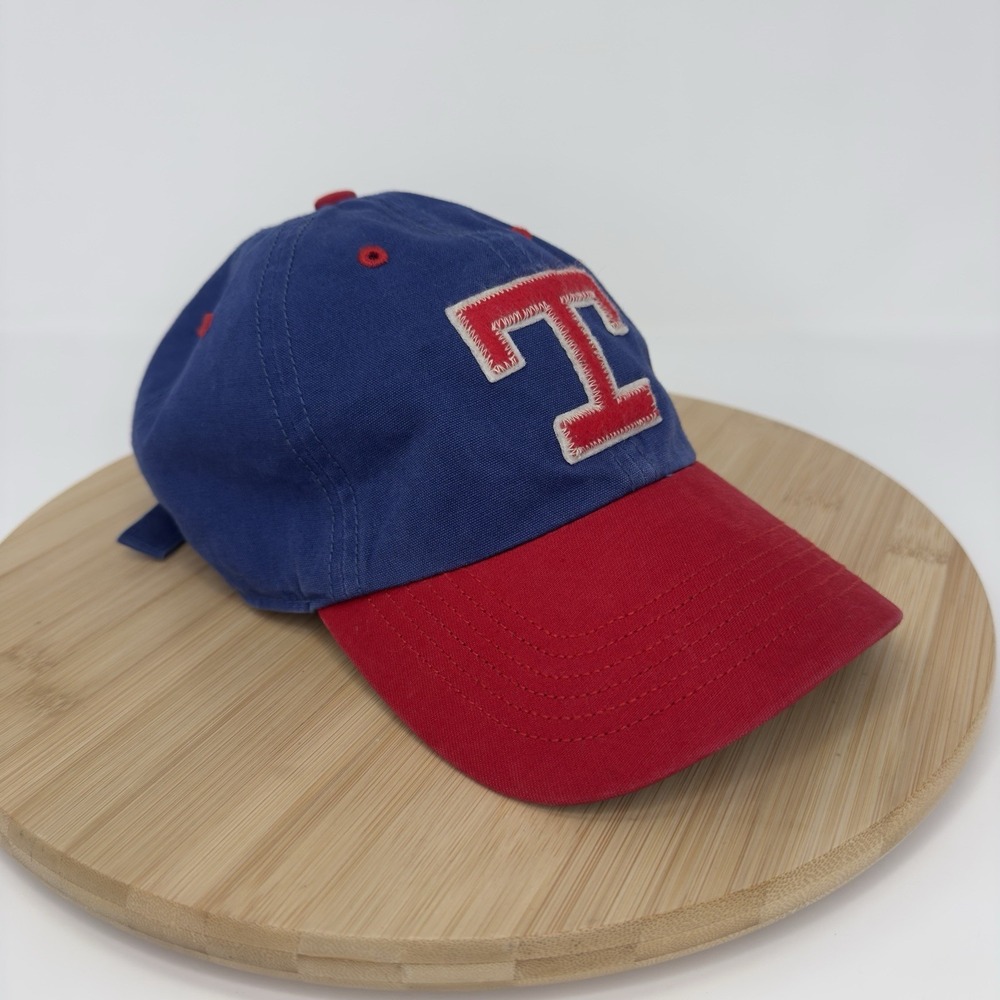 47 Brand Texas Rangers Cooperstown Clean Up Strapback Hat Cap OSFA MLB Blue Red